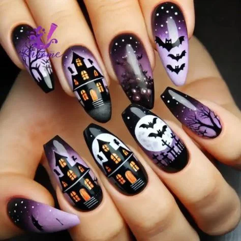 Gothic nail art for halloween