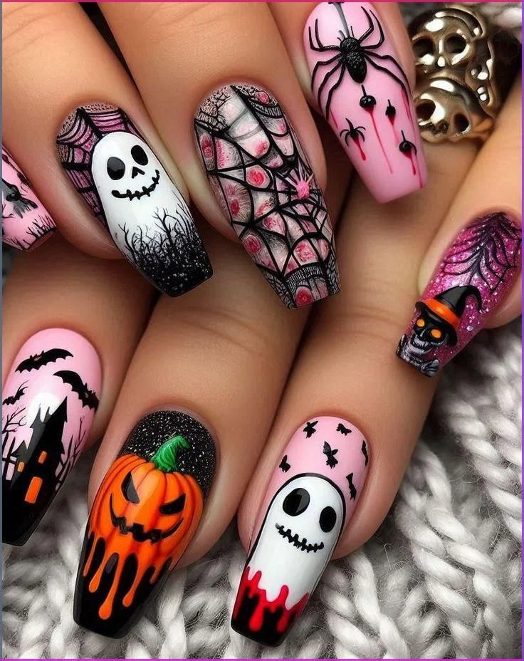 jack-o-lantern nails