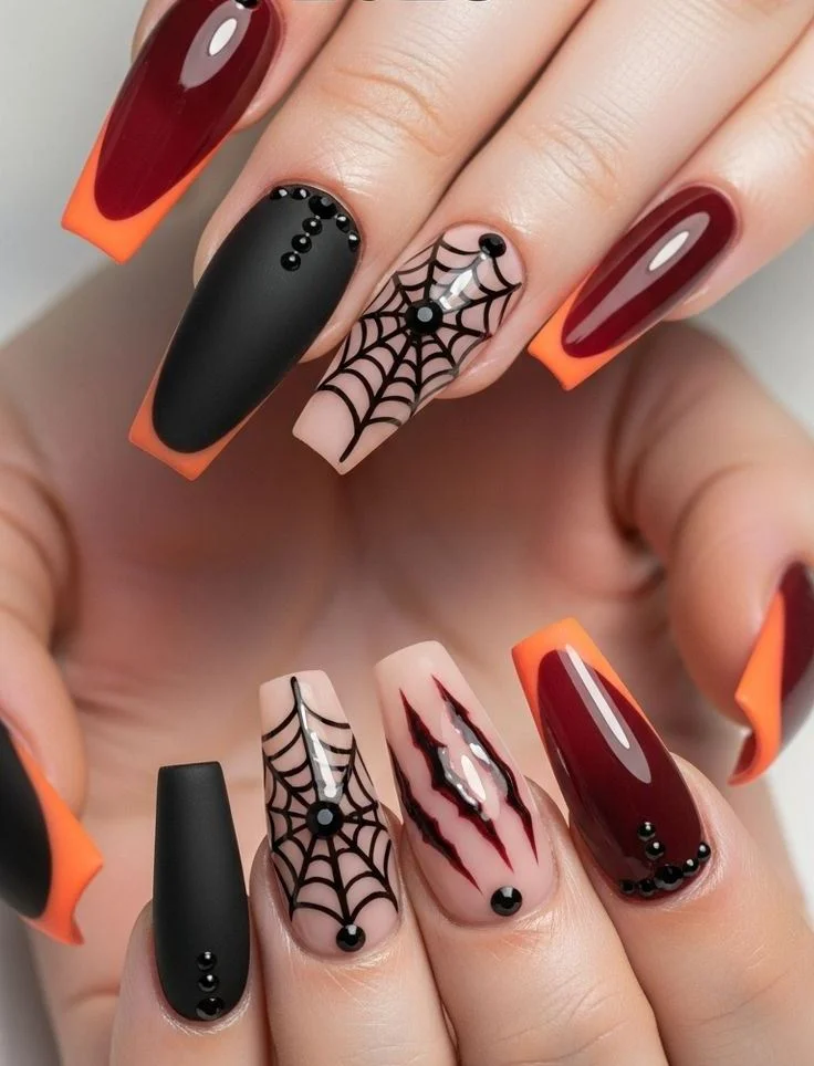 Trendy French Manicure for Halloween