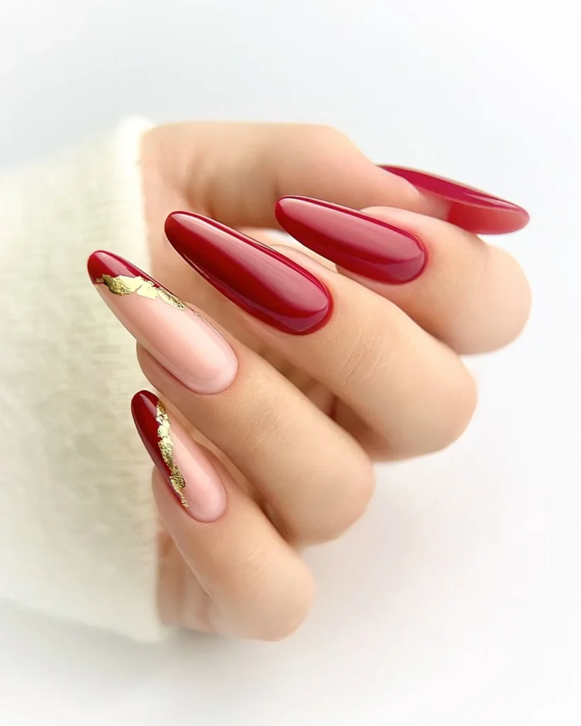 November Manicure in red colors will make you feel gorgeous