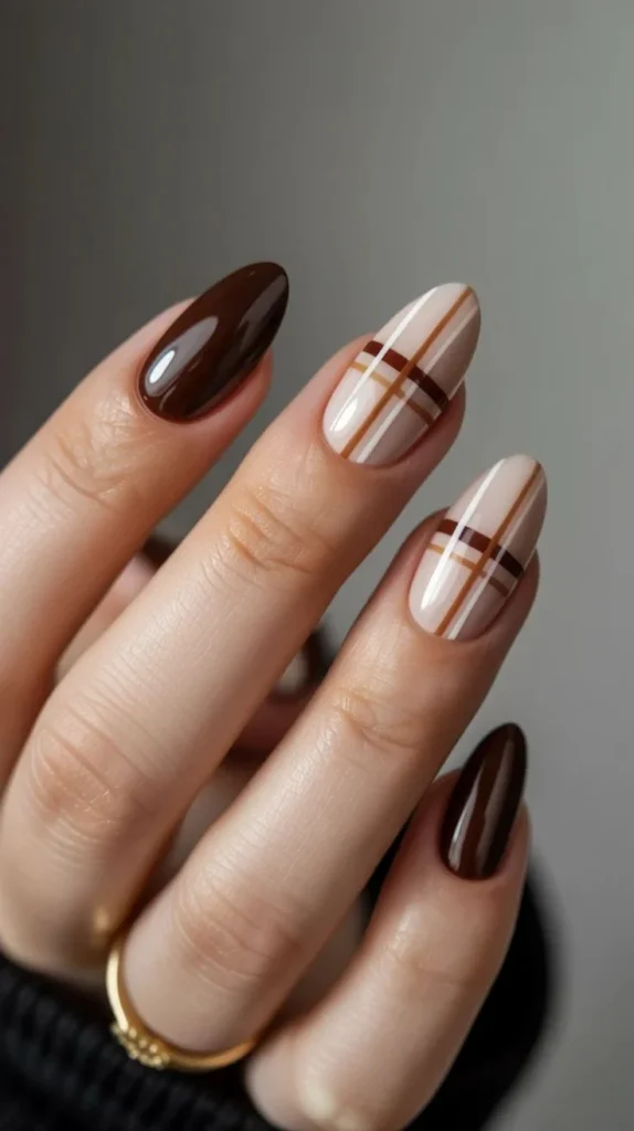 Plaid manicure for November