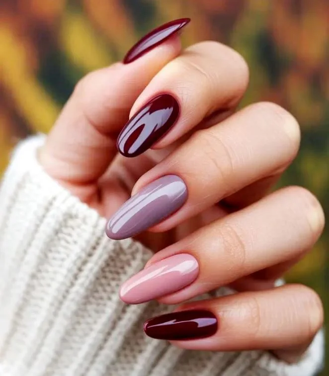 Fall Burgundy Manicure