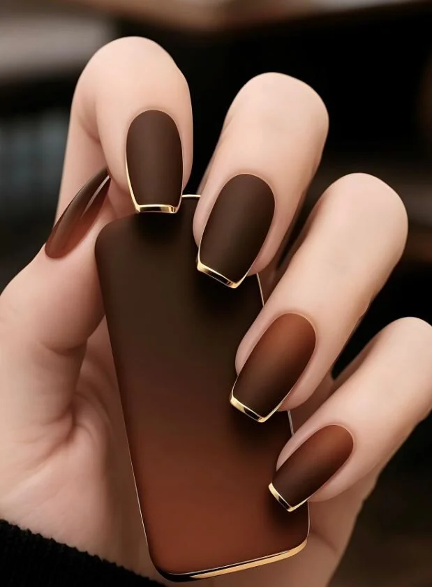 Metallic french manicure for November