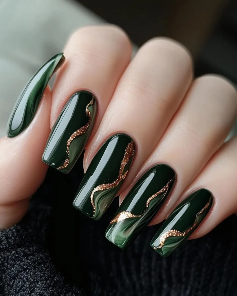 Green November Nail design