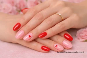 Valentine's Day Nails with Hearts