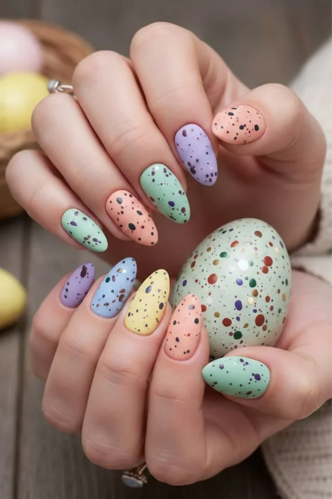 Easter Egg manicure in Pastel Shades