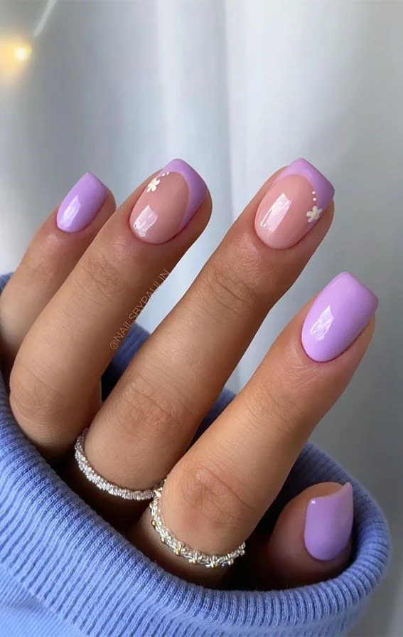Easter Lavender French Tips