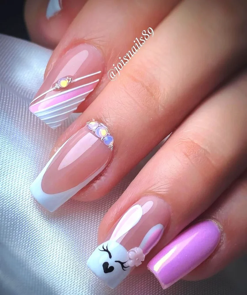 Cute Bunny Manicure for Easter Inspiration