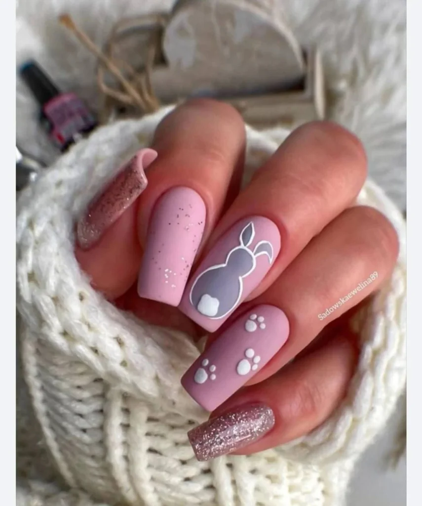 Cute Bunny Easter Nail Design for you to try