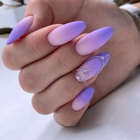 Lavender Easter Nail Designs with Stones