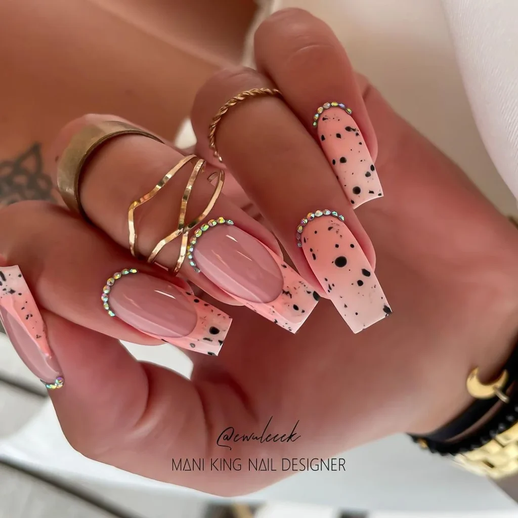 Pastel Easter French Tips Manicure with ombre