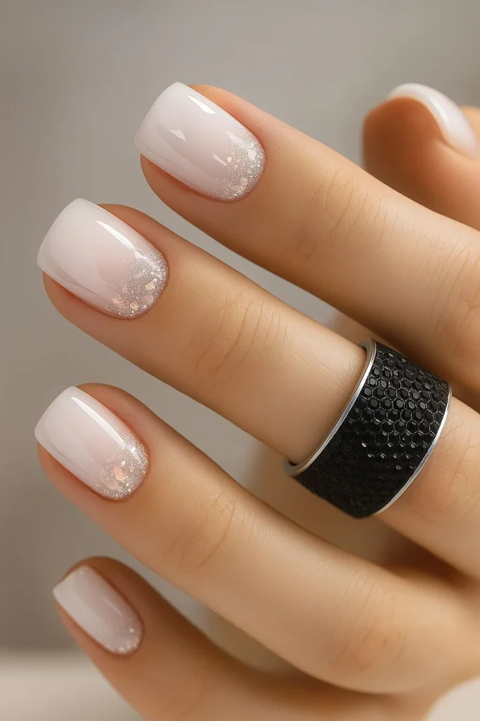short milky old money nail designs