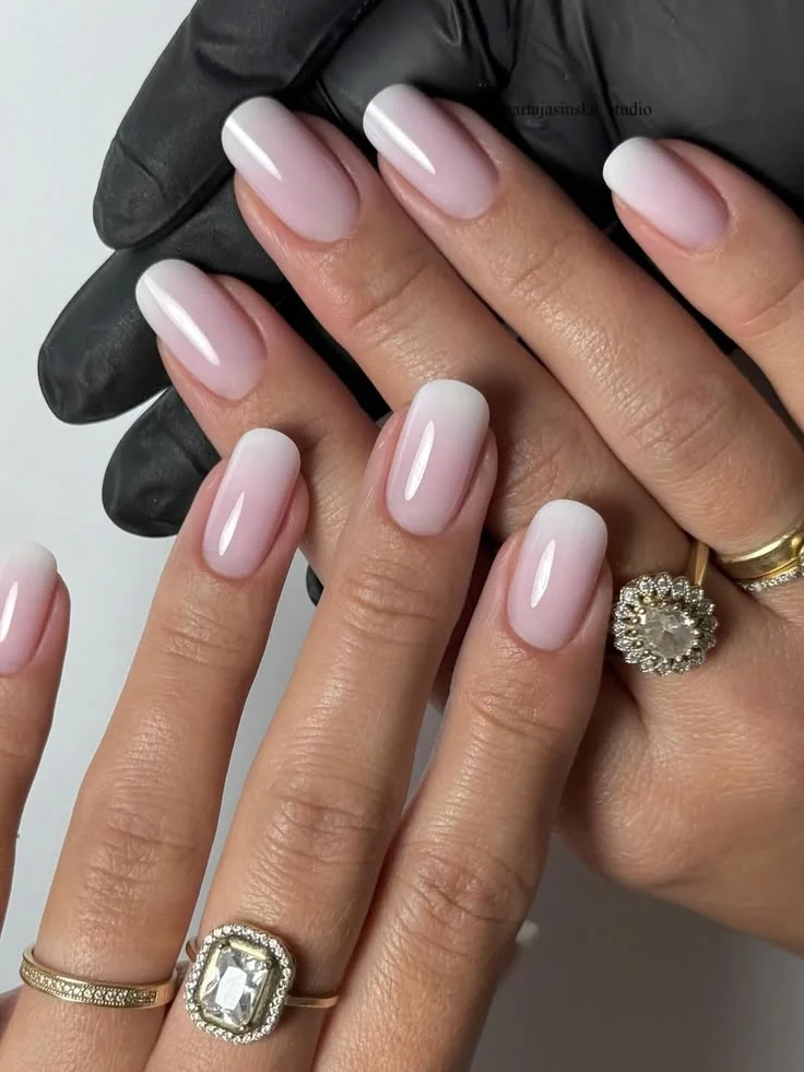 Pink oval old money manicure